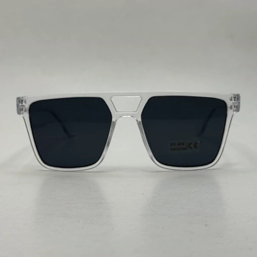 عینک آفتابی مشکی فریم شفاف مستطیلی