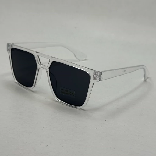 عینک آفتابی مشکی فریم شفاف مستطیلی