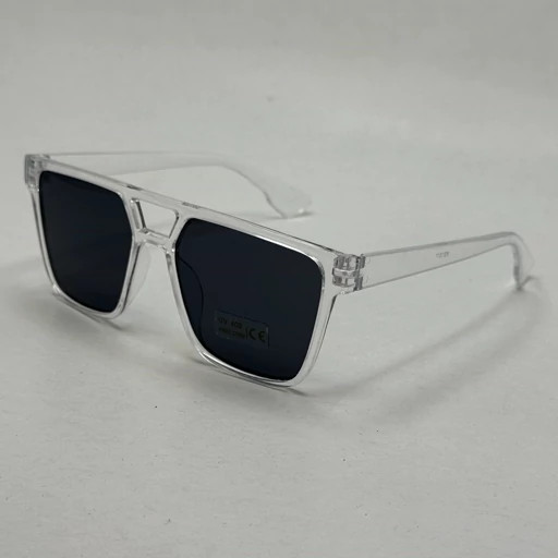 عینک آفتابی مشکی فریم شفاف مستطیلی