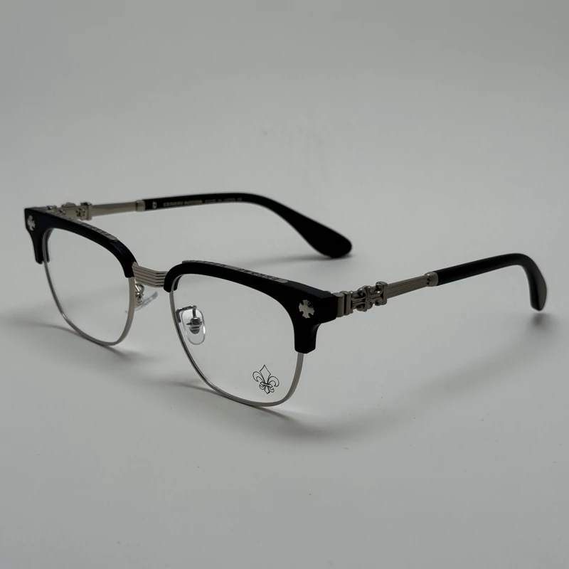 عینک بلوکات کروم هارتز کلاب مستر مشکی نقره ای Chrome Hearts 9217 - کیفیت مستر