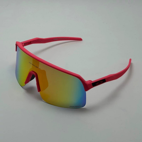 عینک آفتابی اسپرت اوکلی OAKLEY مدل Shield Sport فریم صورتی عدسی آتیشی
