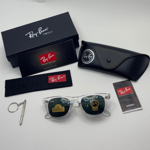عینک ویفرر ریبن Rayban WAYFARER شفاف شیشه سنگ نشکن زد خش با پک کامل