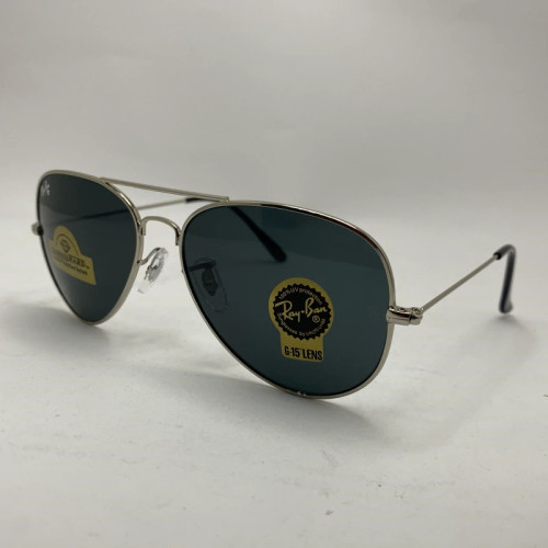 عینک آفتابی ریبن خلبانی rayban مشکی نقره ای با پک کامل ریبن