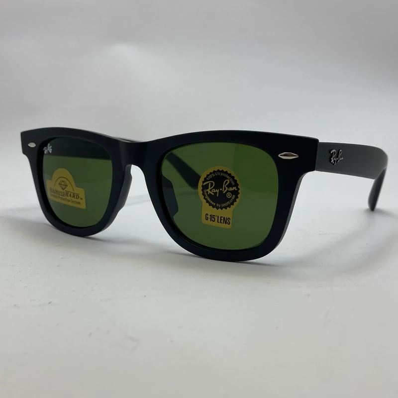 عینک ویفرر ریبن Rayban WAYFARER مشکی مات شیشه سنگ نشکن زد خش با پک کامل ریبن RB 2140
