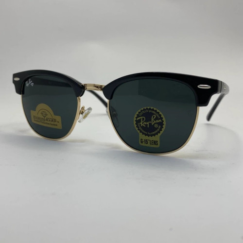 عینک ریبن rayban کلاب مستر شیشه سنگ مشکی طلایی RB 3016 با پک کامل اورجینال ریبن (جعبه،کیف،دستمال نانو،شناسنامه،کاتالوگ)