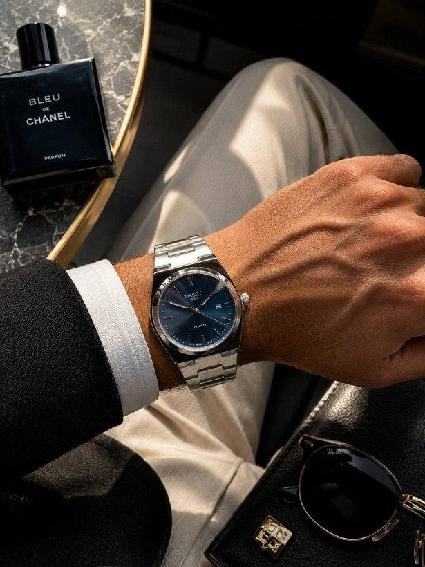⌚️ساعت تیسوت مردونه /قفل پروانه/موتور تقویم دار/بند و بدنه استیل درجه یک